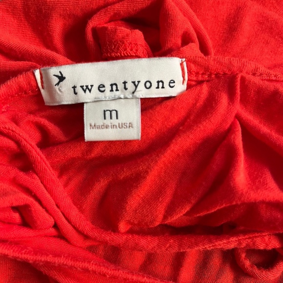 Forever 21 Neon Orange Rayon Shirt, Made in USA, Size Medium - Picture 3 of 5